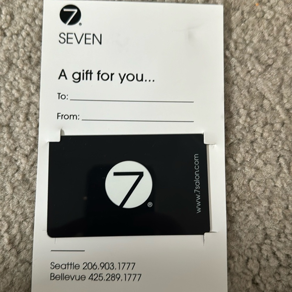 $100 SEVEN  hair salon gift card